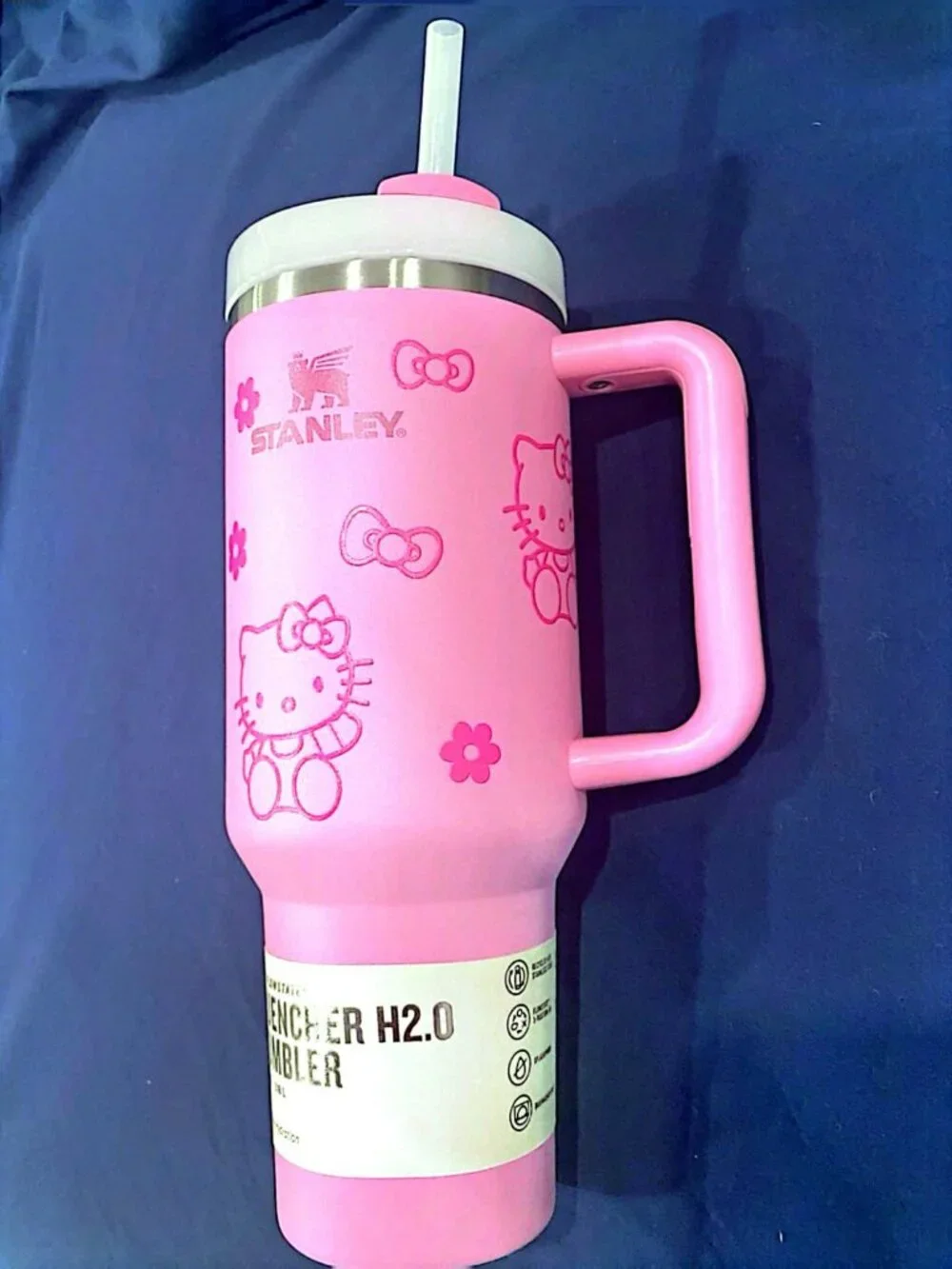 Stanley Hello Kitty Pink 40oz FlowState Quencher H2.0 Tumbler Straw Cup - Picture 4 of 4